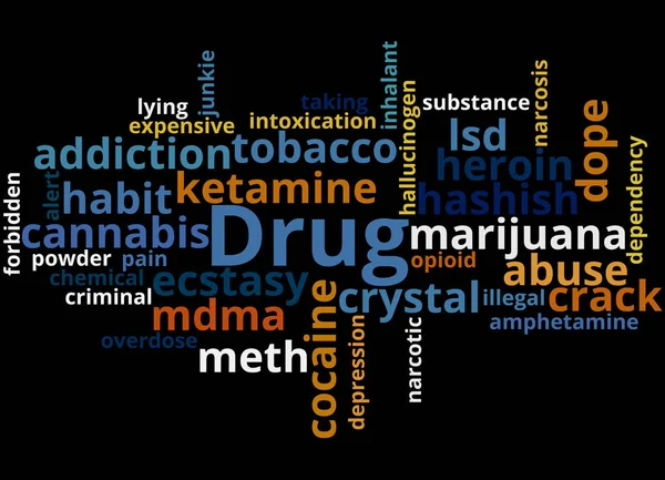 Drogen namn, word cloud konceptet 3 — Stockfoto