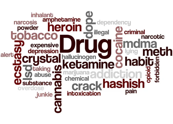 Nombres de drogas, concepto de nube de palabras 6 — Foto de Stock