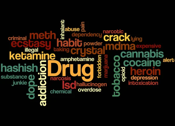 Nomi di droghe, concetto di nuvola di parole 7 — Foto Stock