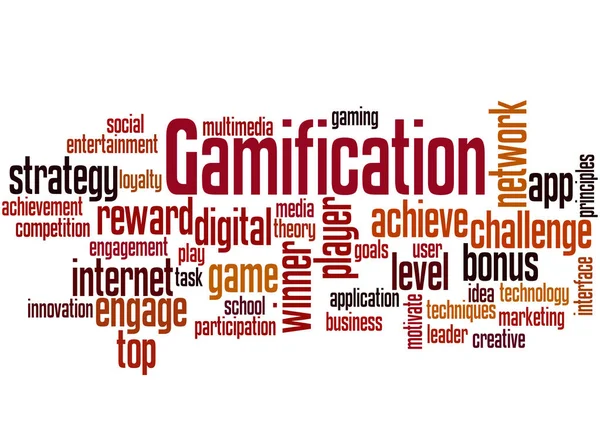 Gamification, word cloud concept — Stockfoto
