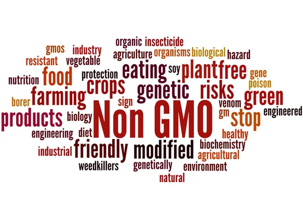 Icke Gmo, word cloud konceptet — Stockfoto