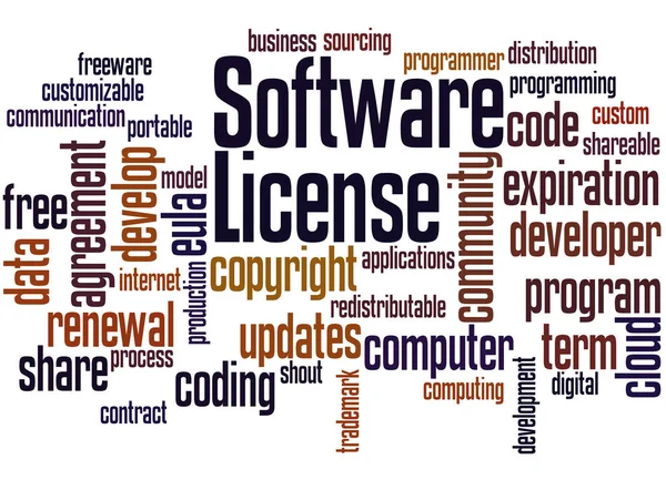 ソフトウェア ライセンス、単語雲概念 8 — ストック写真