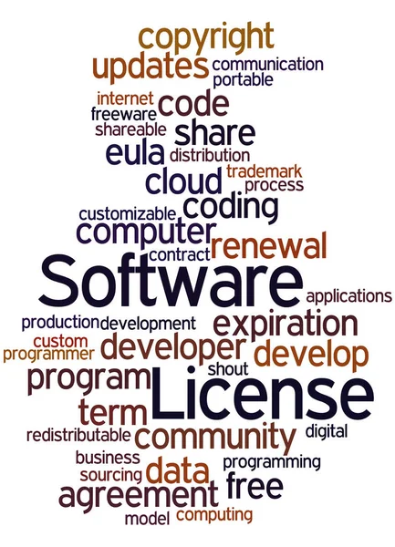 Softwarelizenz, Word Cloud Konzept 9 — Stockfoto