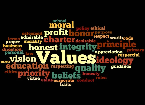 Values, word cloud concept 7 — Stock Photo, Image