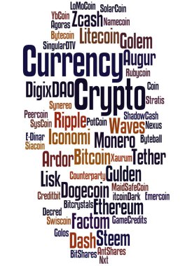 Crypto-Currency, word cloud concept 3 clipart