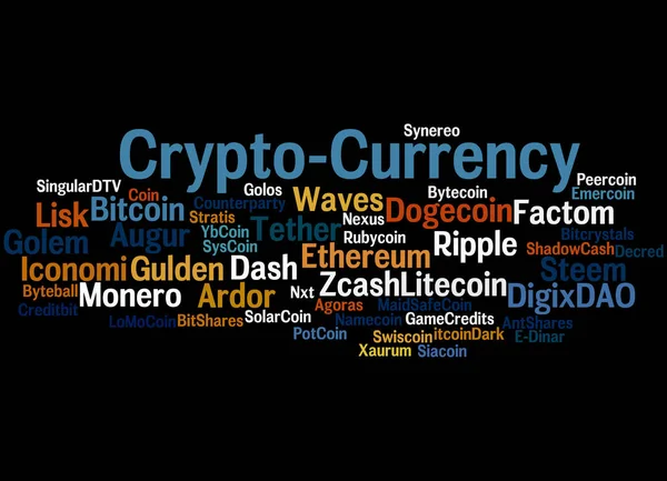 Crypto-valuta, word cloud concept 7 — Stockfoto