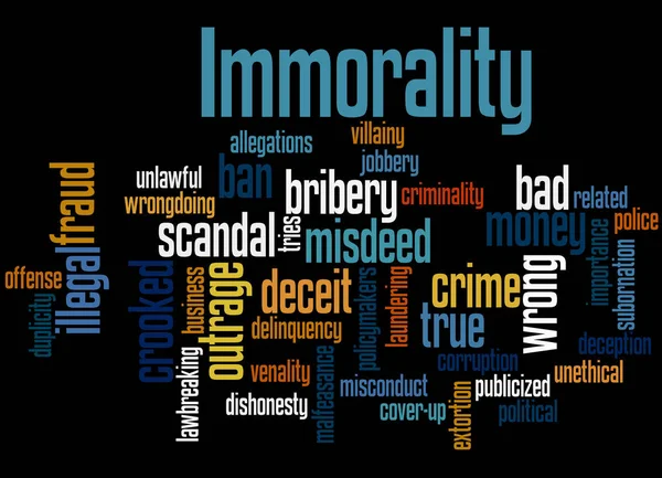 Inmoralidad, concepto de nube de palabras 4 — Foto de Stock