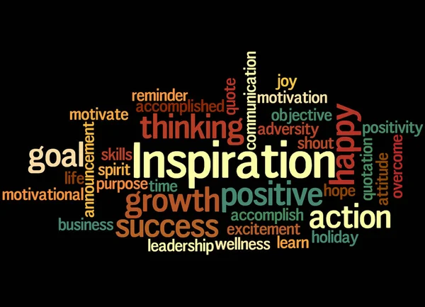 Inspiration, Word Cloud Konzept — Stockfoto