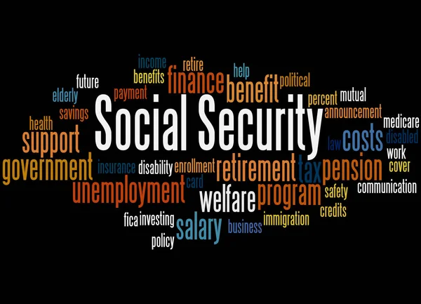 社会保障、単語クラウド コンセプト 3 — ストック写真