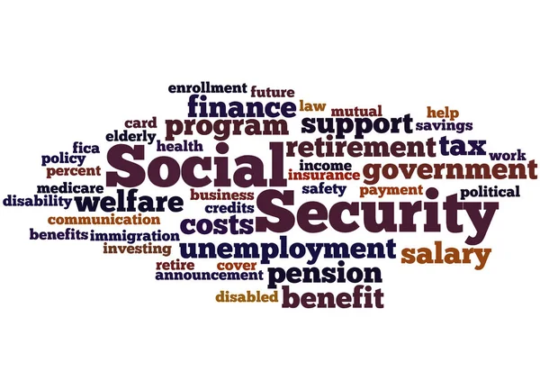 Sociale zekerheid, word cloud concept 8 — Stockfoto