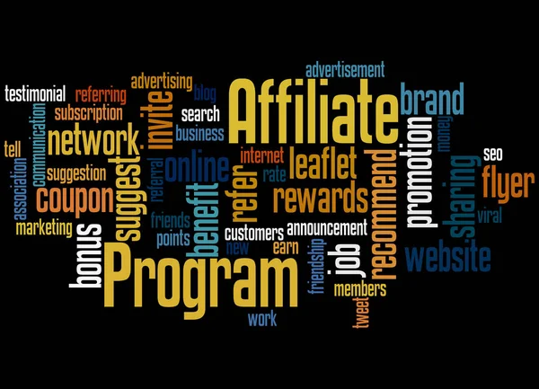 Affiliate programma, word cloud concept 3 — Stockfoto