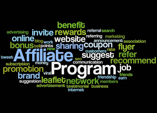 Affiliate programma, word cloud concept 6 — Stockfoto