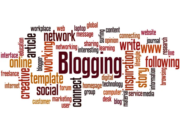 Blogging, concepto de nube de palabras — Foto de Stock