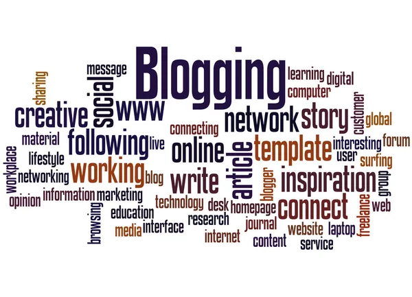 Blogging, kelime bulutu kavram 3 — Stok fotoğraf