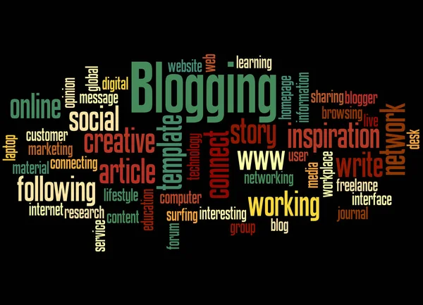 Blogging, kelime bulutu kavramı 4 — Stok fotoğraf
