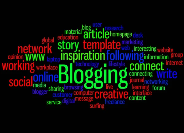 Blogging, kelime bulutu kavramı 9 — Stok fotoğraf