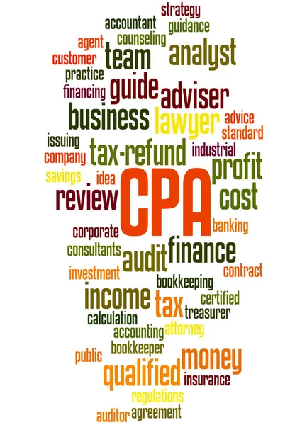 CPA - certifikovaným auditorem, slovo cloud koncepce 5 — Stock fotografie