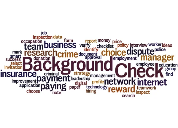 Background check, word cloud concept 8 — Stock Photo, Image