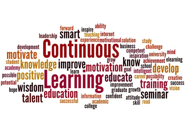 Apprendimento continuo, concetto di word cloud — Foto Stock