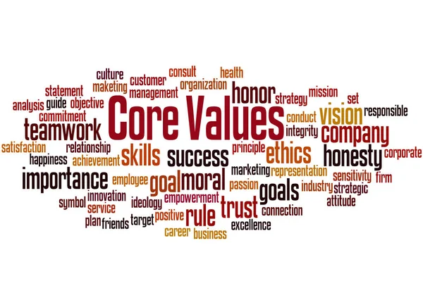 Core values, word cloud concept — Stock Photo, Image