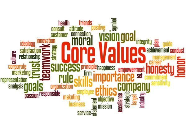 Core values, word cloud concept 7 — Stock Photo, Image