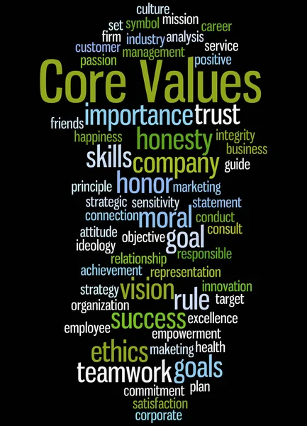 Core values, word cloud concept 9 — Stock Photo, Image