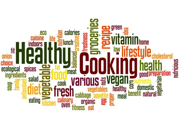 Culinária saudável, conceito de nuvem de palavras 6 — Fotografia de Stock