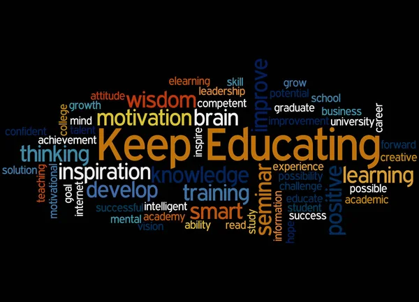 Keep educating, word cloud concept 2 — Stock Photo, Image