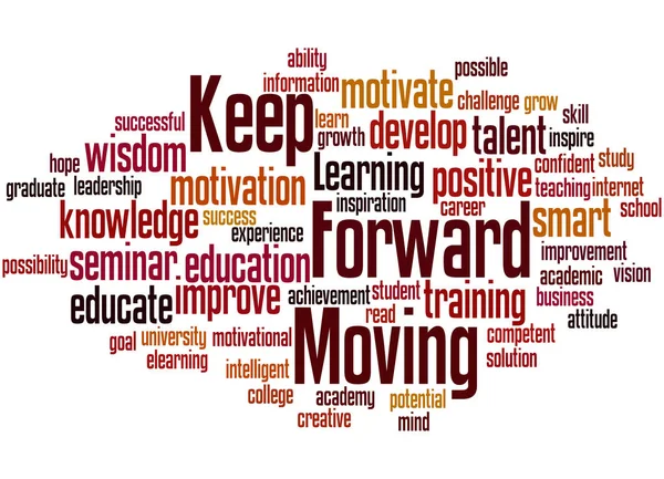 Moving Forward, word cloud concept houden — Stockfoto