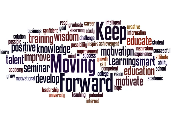 Hålla Moving Forward, word cloud konceptet 2 — Stockfoto