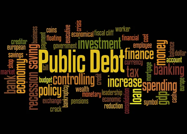 Dívida pública, conceito de nuvem de palavras 4 — Fotografia de Stock