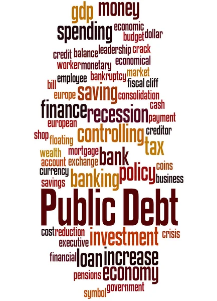 Dívida pública, conceito de nuvem de palavras 5 — Fotografia de Stock