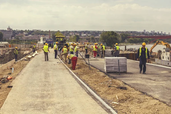 Riverwalk construction, phase of Belgrade Waterfront project 5 — Stock Photo, Image