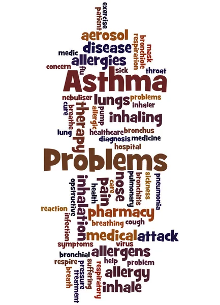 Problemi di asma, concetto di nuvola di parole 5 — Foto Stock