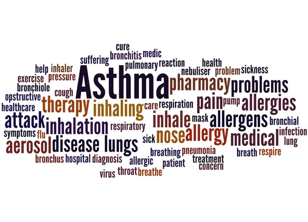 Asthma, Wort Wolke Konzept 3 — Stockfoto