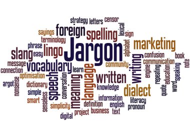 Jargon, word cloud concept 2 clipart