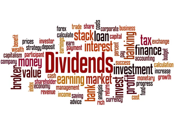 Dividendes, concept de nuage de mots 5 — Photo