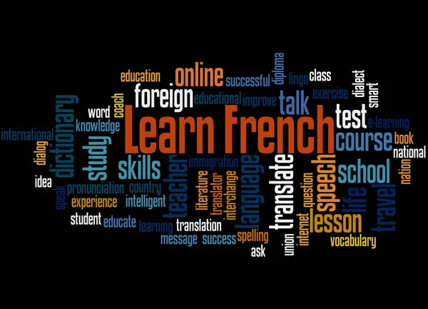 Learn French, word cloud concept 3