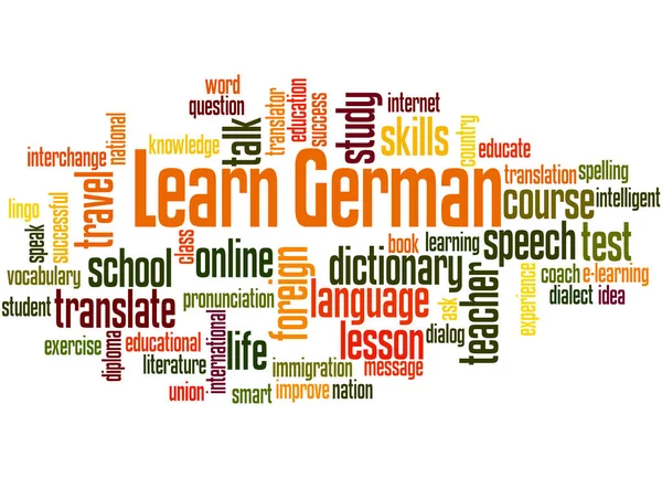 Learn German, word cloud concept