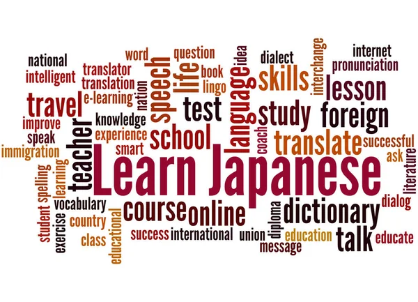 Learn Japanese, word cloud concept