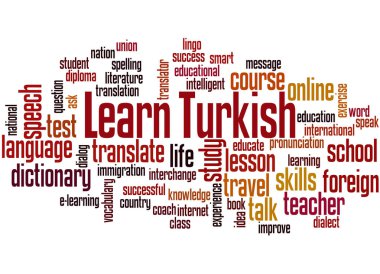 Learn Turkish, word cloud concept 3 clipart