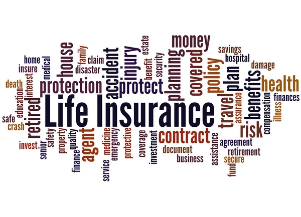 生命保険、単語の雲の概念 2 — ストック写真