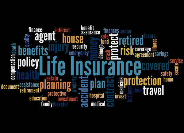 生命保険、単語クラウド コンセプト 4 — ストック写真