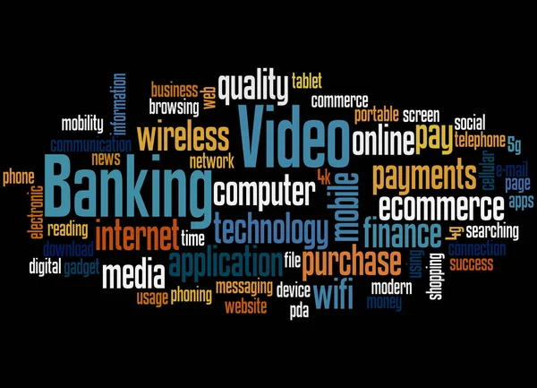 Video som bank, word cloud konceptet 3 — Stockfoto