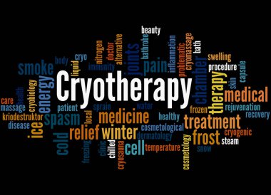 Cryotherapy, word cloud concept 3 clipart