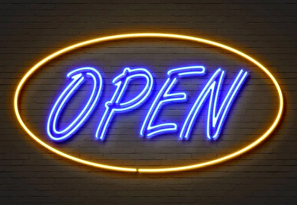 Open, neon sign — Stock Photo, Image