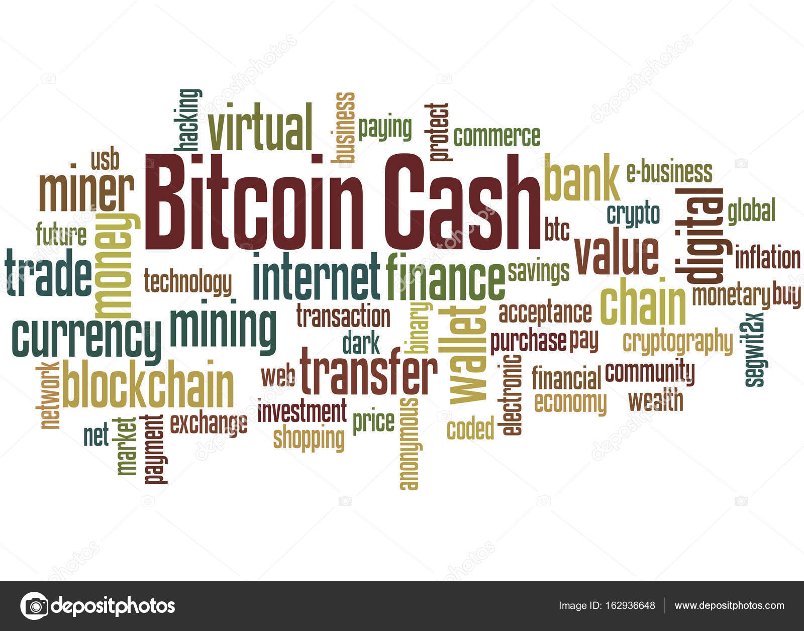 Bitcoin Cash Die Neue Digitale Wahrung Wort Cloud Konzept 4 - 