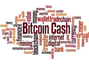 Bitcoin Cash - the new digital currency, word cloud concept clipart