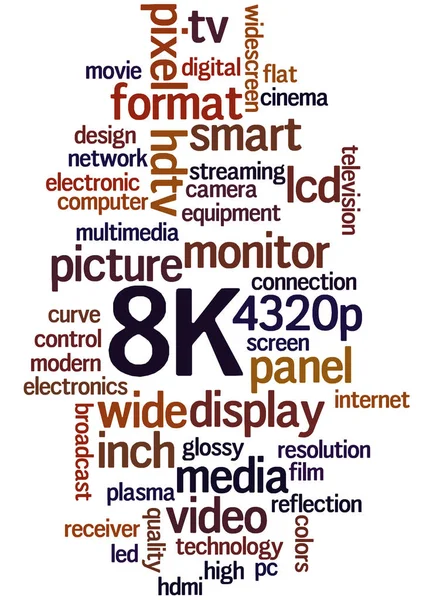 Resolución de pantalla 8K, concepto de nube de palabras 5 —  Fotos de Stock