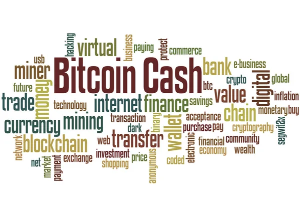 Efectivo Bitcoin - la nueva moneda digital, concepto de nube de palabras 4 — Foto de Stock